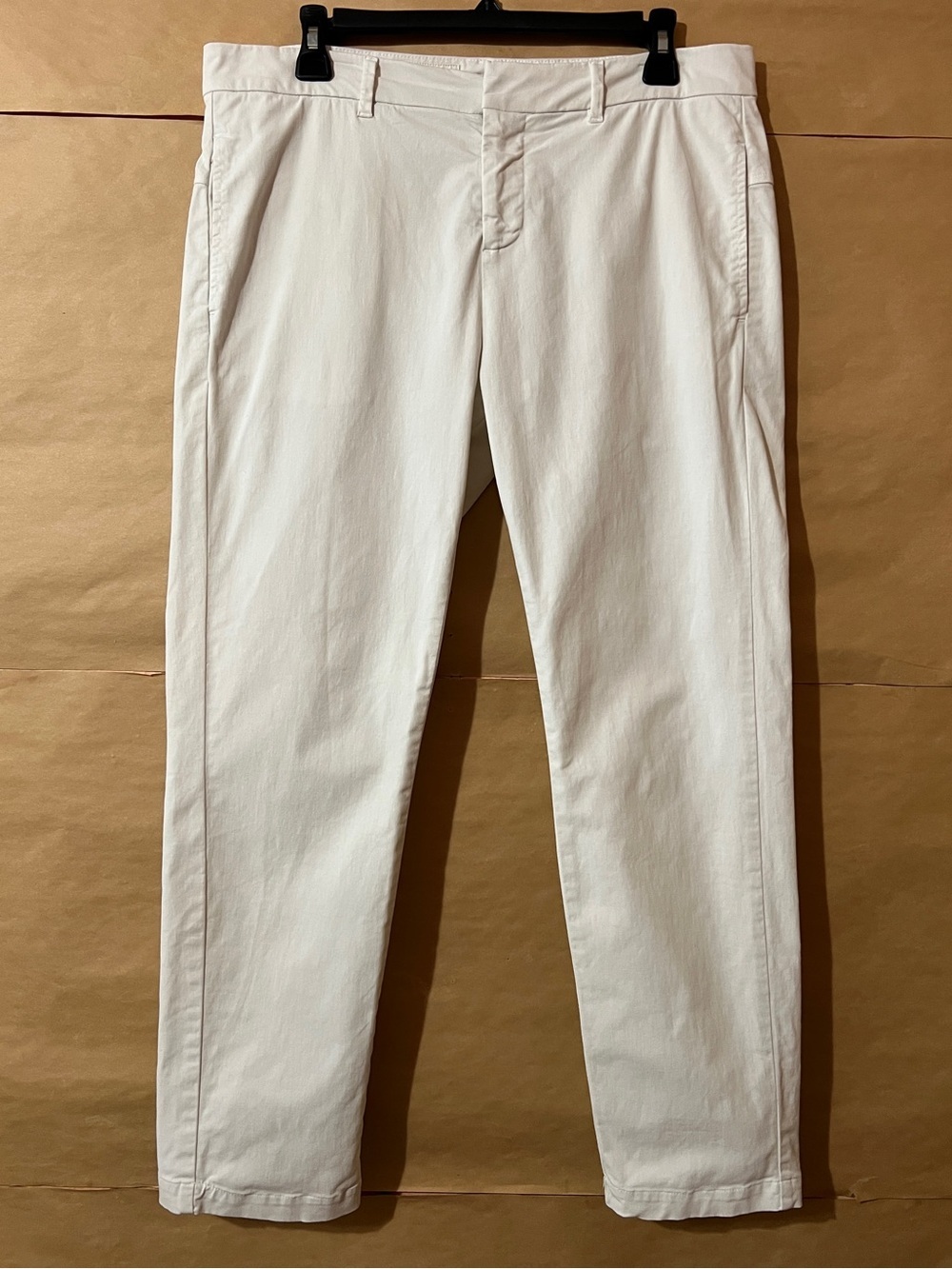 Nili Lotan | Tel Aviv Pants Brushed Cotton Twill Ankle Trouser Eggshell Size 8